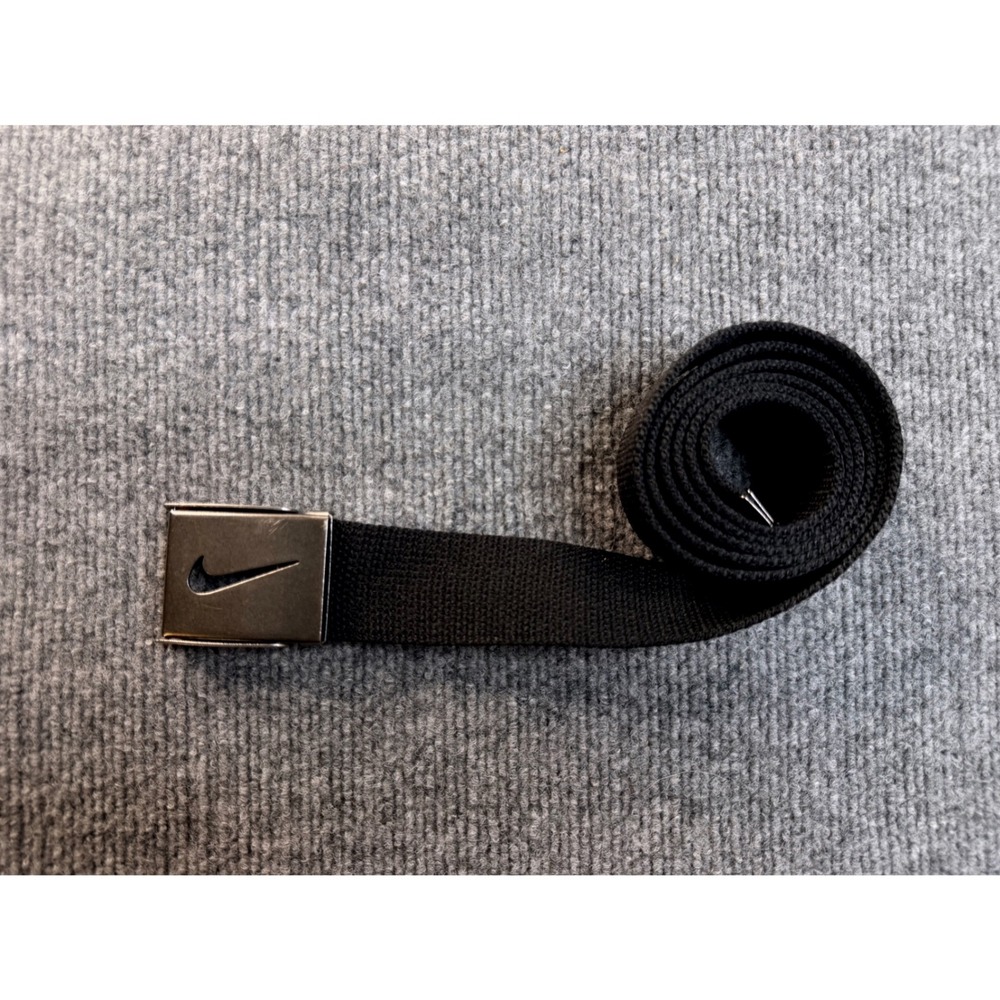 Nike Web Belt Mens Black Fabric Golf Skate Swoosh Logo Bottle Opener Buckle 46in